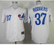 mlb jerseys montreal expos #37 rodgers m&n white