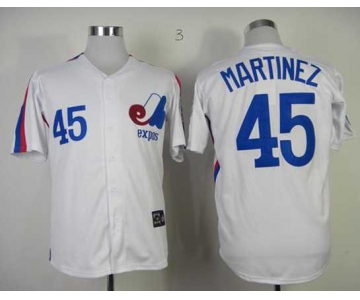 mlb jerseys montreal expos #45 martinez m&n white