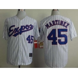 mlb jerseys montreal expos #45 martinez white(blue strip)[1982 m&n]