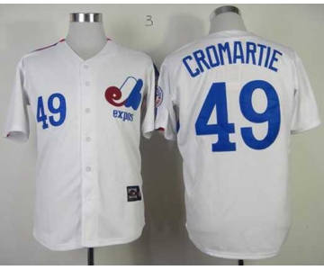 mlb jerseys montreal expos #49 cromartie m&n white