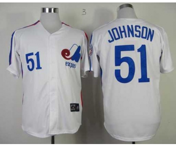 mlb jerseys montreal expos #51 johnson m&n white