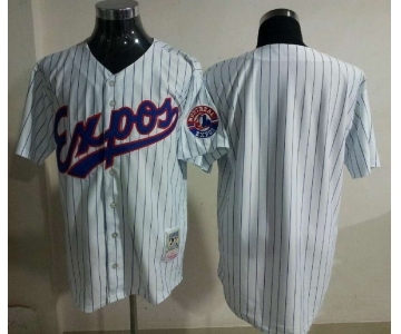 mlb jerseys montreal expos blank white[2013 new blue strip]