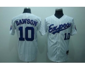 mlb montreal expos #10 dawson m&n white(blue strip)