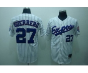 mlb montreal expos #27 guerrero m&n white(blue strip)