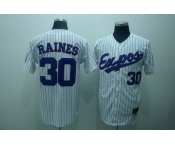 mlb montreal expos #30 raines white(blue strip)