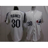 mlb montreal expos #30 tim raines 1982 m&n white