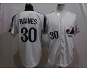 mlb montreal expos #30 tim raines 1982 m&n white