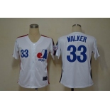 mlb montreal expos #33 walker white throwback