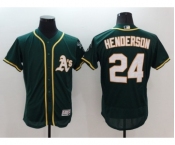 Men Oakland Athletics #24 Rickey Henderson Majestic Green Flexbase Authentic Collection Player Jersey