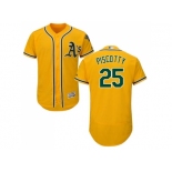 Men Oakland Athletics #25 Stephen Piscotty Gold Flexbase Authentic Collection Stitched MLB Jersey