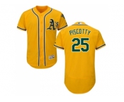 Men Oakland Athletics #25 Stephen Piscotty Gold Flexbase Authentic Collection Stitched MLB Jersey