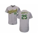 Men Oakland Athletics #25 Stephen Piscotty Grey Flexbase Authentic Collection Stitched MLB Jersey