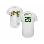 Men Oakland Athletics #25 Stephen Piscotty White Flexbase Authentic Collection Stitched MLB Jersey