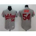 Men Oakland Athletics #54 Sonny Gray Gray Stars & Stripes 2016 Independence Day Flex Base Jersey