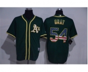 Men Oakland Athletics #54 Sonny Gray Green USA Flag Fashion MLB Jersey