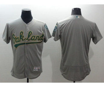 Men Oakland Athletics Blank Majestic Gray Flexbase Authentic Collection Team Jersey