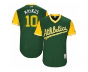 Men's 2017 Little League World Series Athletics #10 Marcus Semien Mahkus Green Jersey