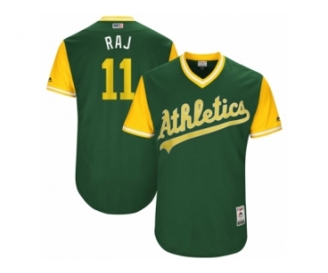 Men's 2017 Little League World Series Athletics #11 Rajai Davis Raj Green Jersey