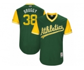 Men's 2017 Little League World Series Athletics #38 Jaycob Brugman Bruggy Green Jersey