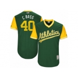 Men's 2017 Little League World Series Athletics #40 Chris Bassitt C Bass Green Jersey