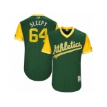 Men's 2017 Little League World Series Athletics #64 Michael Brady Sleepy Green Jersey