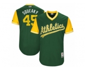 Men's 2017 Little League World Series Athletics Jharel Cotton #45 Squeaky Green Jersey