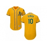 Men's Majestic Oakland Athletics #10 Marcus Semien Gold Flexbase Authentic Collection MLB Jersey