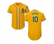 Men's Majestic Oakland Athletics #10 Marcus Semien Gold Flexbase Authentic Collection MLB Jersey