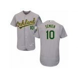 Men's Majestic Oakland Athletics #10 Marcus Semien Grey Flexbase Authentic Collection MLB Jersey