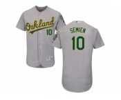 Men's Majestic Oakland Athletics #10 Marcus Semien Grey Flexbase Authentic Collection MLB Jersey