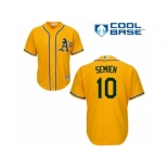 Men's Majestic Oakland Athletics #10 Marcus Semien Replica Gold Alternate 2 Cool Base MLB Jersey