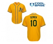 Men's Majestic Oakland Athletics #10 Marcus Semien Replica Gold Alternate 2 Cool Base MLB Jersey