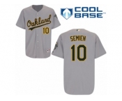 Men's Majestic Oakland Athletics #10 Marcus Semien Replica Grey Road Cool Base MLB Jersey