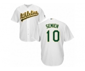 Men's Majestic Oakland Athletics #10 Marcus Semien Replica White Home Cool Base MLB Jersey