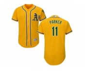 Men's Majestic Oakland Athletics #11 Jarrod Parker Gold Flexbase Authentic Collection MLB Jersey