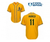 Men's Majestic Oakland Athletics #11 Jarrod Parker Replica Gold Alternate 2 Cool Base MLB Jersey