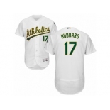 Men's Majestic Oakland Athletics #17 Glenn Hubbard White Flexbase Authentic Collection MLB Jersey