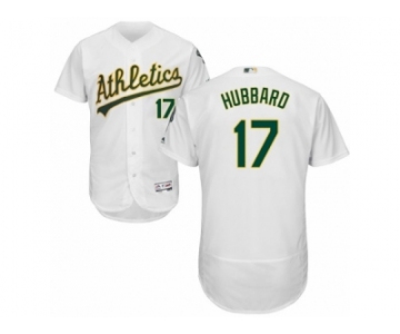 Men's Majestic Oakland Athletics #17 Glenn Hubbard White Flexbase Authentic Collection MLB Jersey