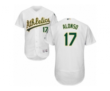 Men's Majestic Oakland Athletics #17 Yonder Alonso White Flexbase Authentic Collection MLB Jersey