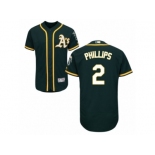 Men's Majestic Oakland Athletics #2 Tony Phillips Green Flexbase Authentic Collection MLB Jersey