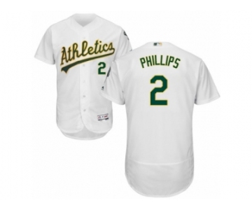 Men's Majestic Oakland Athletics #2 Tony Phillips White Flexbase Authentic Collection MLB Jersey