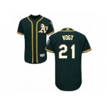 Men's Majestic Oakland Athletics #21 Stephen Vogt Green Flexbase Authentic Collection MLB Jersey