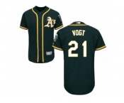 Men's Majestic Oakland Athletics #21 Stephen Vogt Green Flexbase Authentic Collection MLB Jersey