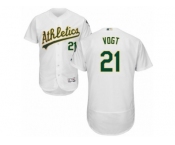 Men's Majestic Oakland Athletics #21 Stephen Vogt White Flexbase Authentic Collection MLB Jersey