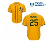 Men's Majestic Oakland Athletics #25 Mark McGwire Authentic Gold Alternate 2 Cool Base MLB Jersey