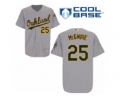 Men's Majestic Oakland Athletics #25 Mark McGwire Authentic Grey Road Cool Base MLB Jersey