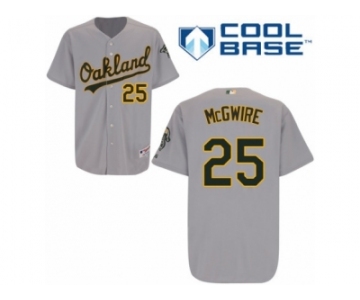 Men's Majestic Oakland Athletics #25 Mark McGwire Authentic Grey Road Cool Base MLB Jersey