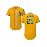 Men's Majestic Oakland Athletics #25 Mark McGwire Gold Flexbase Authentic Collection MLB Jersey