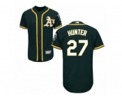 Men's Majestic Oakland Athletics #27 Catfish Hunter Green Flexbase Authentic Collection MLB Jersey