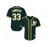 Men's Majestic Oakland Athletics #33 Jose Canseco Authentic Green Alternate 1 Cool Base MLB Jersey